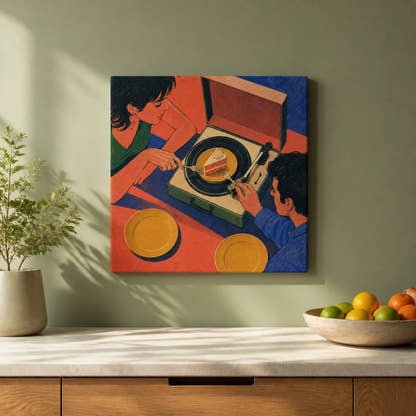 The Last Slice Canvas - Kitchen Sunlit