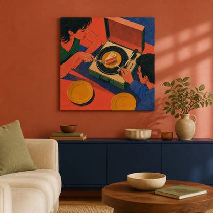 The Last Slice Canvas - Living Room Coral