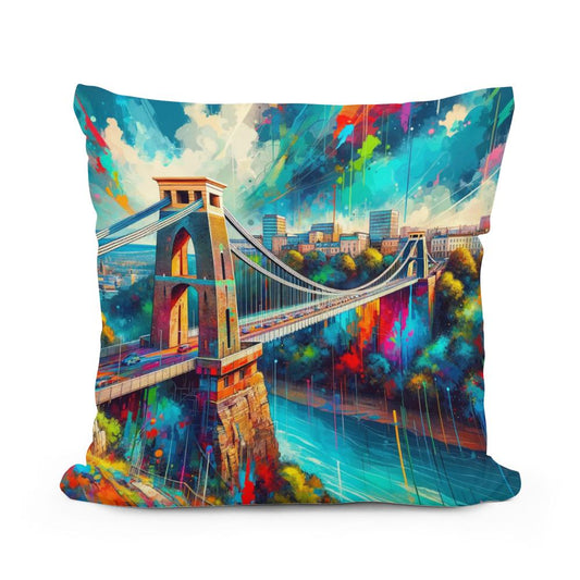 Bristol Clifton Bridge Vitality Cotton Pillow - Main Image