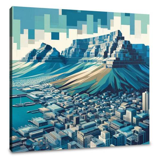 Table Mountain Cubist Canvas - Main Image