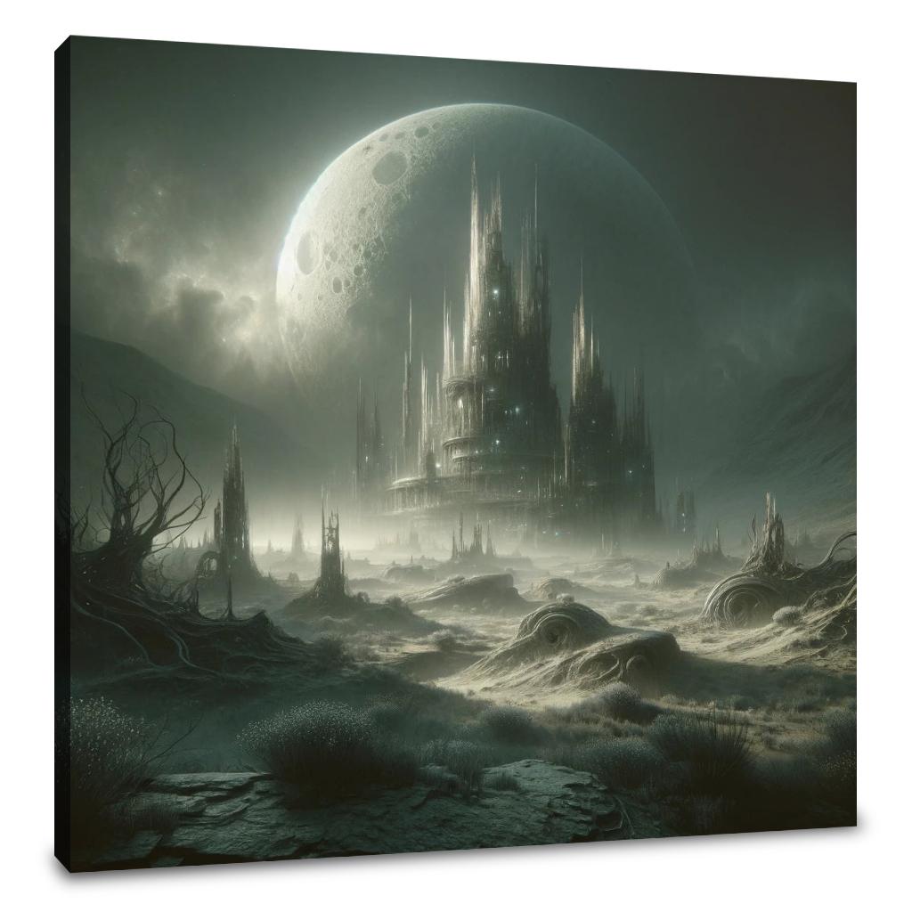 Ancient Relics Under Moonlight Canvas - Main Image