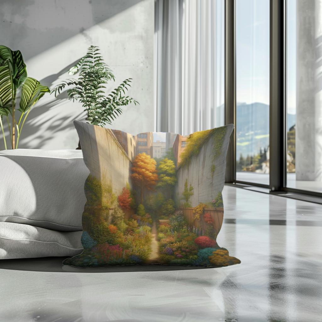 Hidden Autumn Garden Cotton Cushion - Secondary Image 3