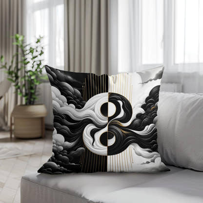 Harmony in Contrast Cotton Cushion - Secondary Image 4