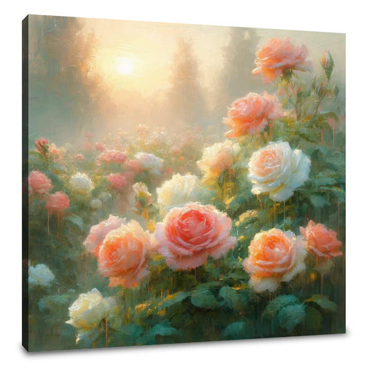 Impressionist Rose Morning Canvas - Main Image