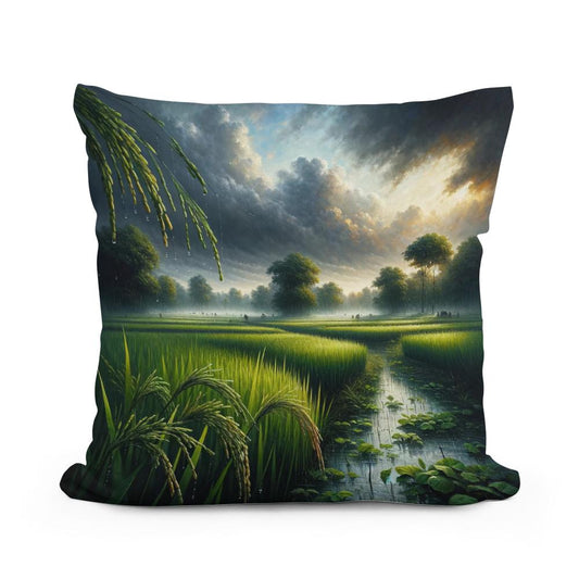 Monsoon Over Bengal Cotton Cushion - Main Image