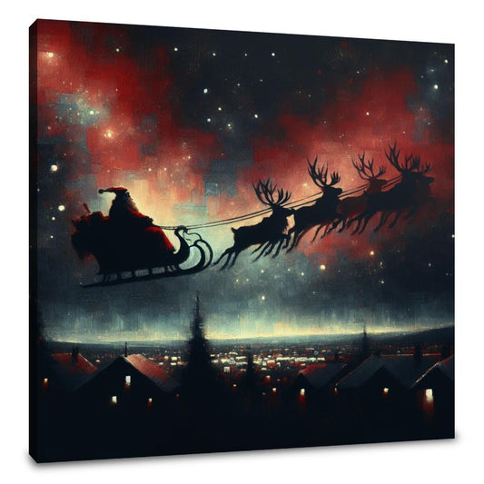Santa's Starlit Journey Canvas - Main Image