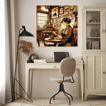 Nostalgic Café Moment Canvas - Secondary Image 4