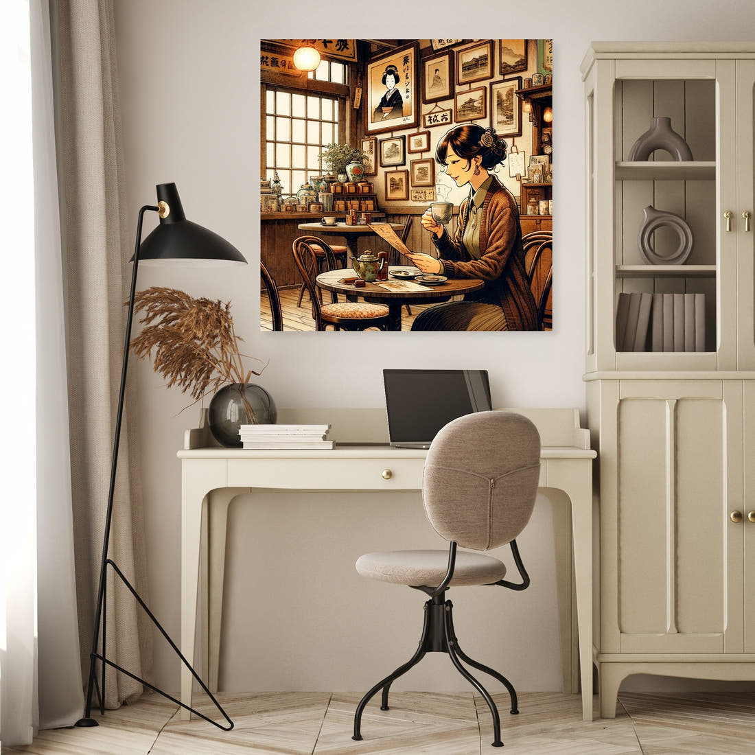 Nostalgic Café Moment Canvas - Secondary Image 4