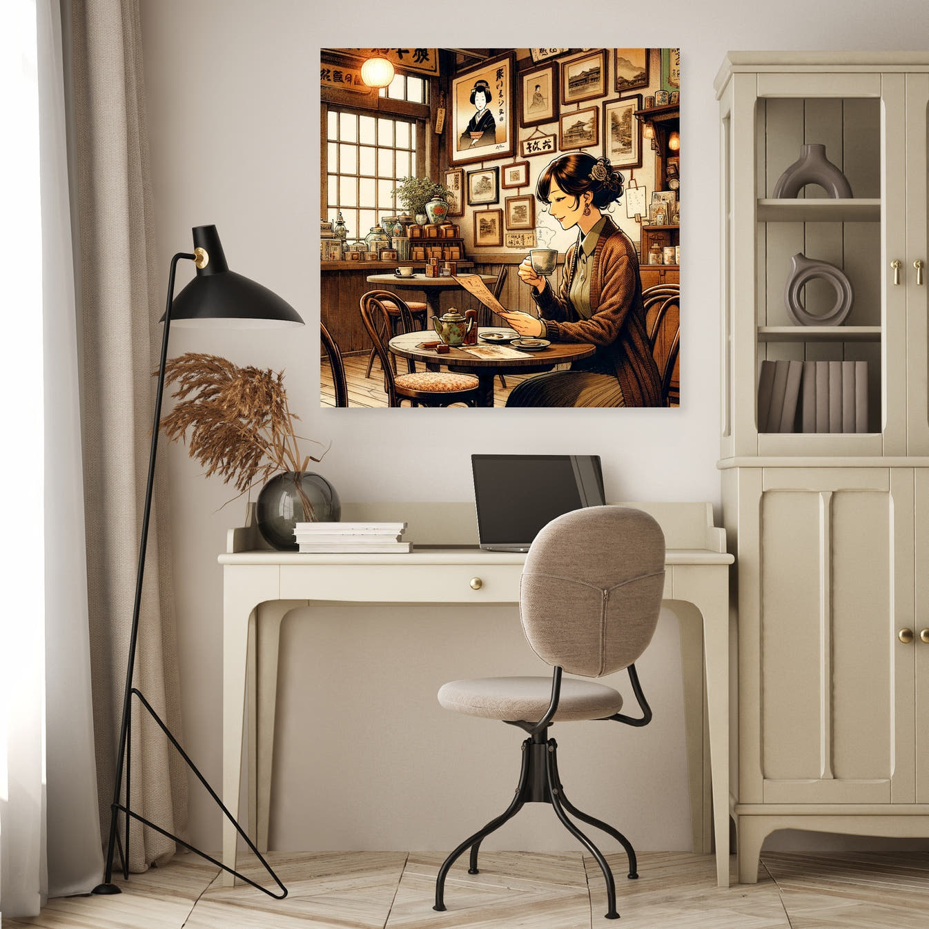 Nostalgic Café Moment Canvas - Secondary Image 4