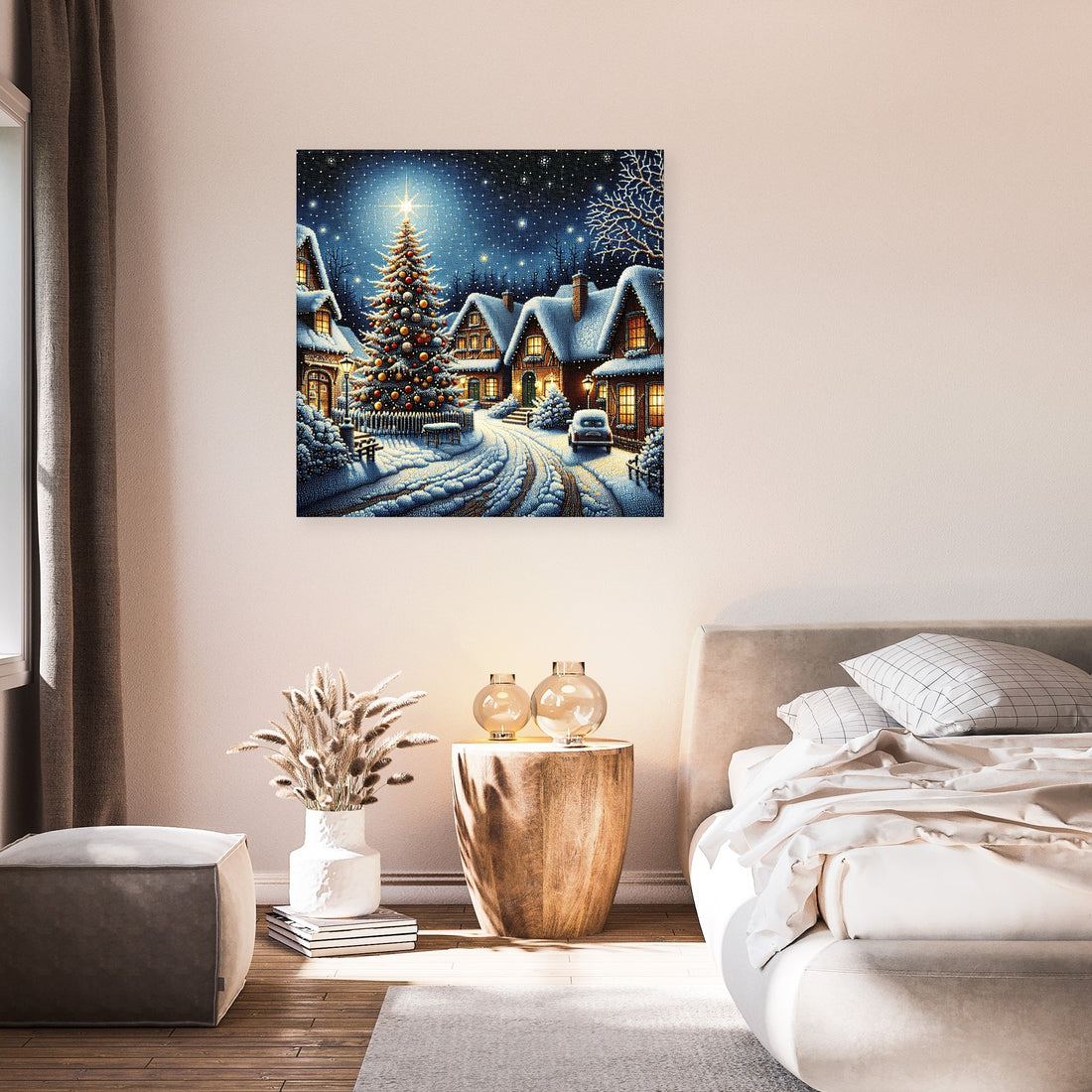 Winter's Melancholy Village Canvas - Secondary Image 7