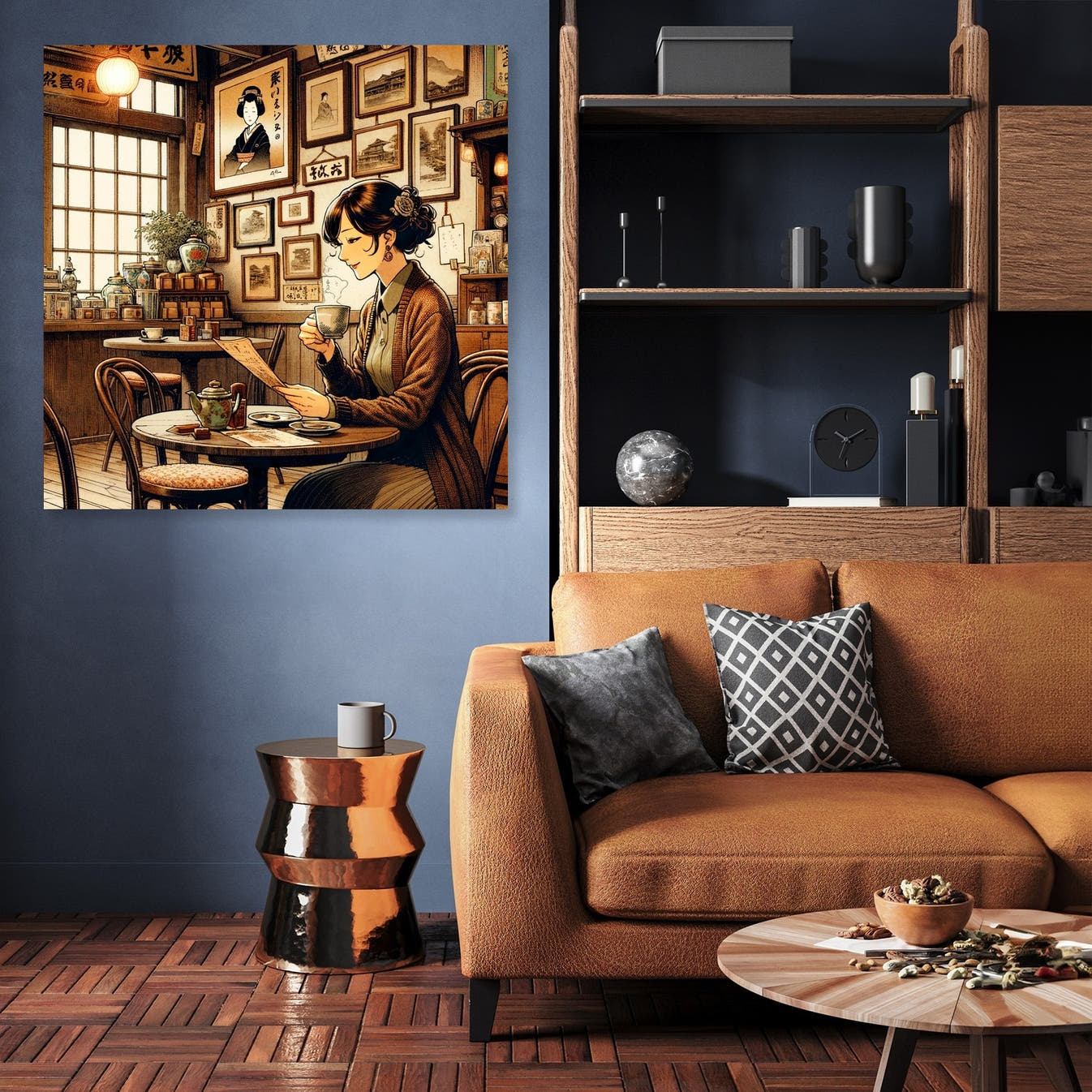 Nostalgic Café Moment Canvas - Secondary Image 3