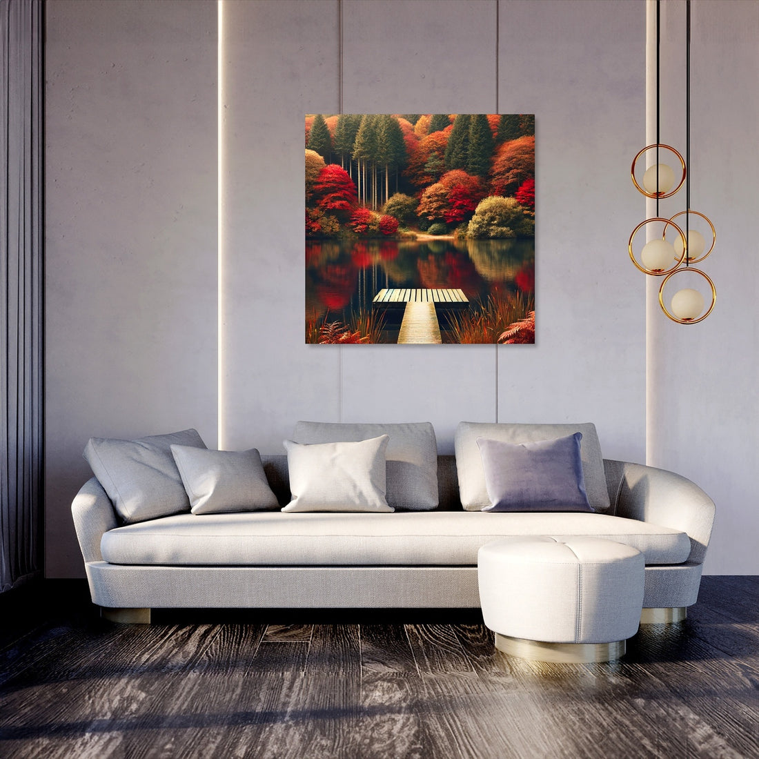 Autumn Lake Tranquillity Canvas - Secondary Image