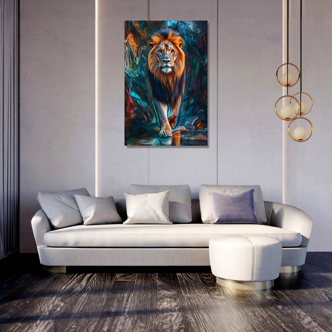 Regal Reflection Lion Canvas - Secondary Image