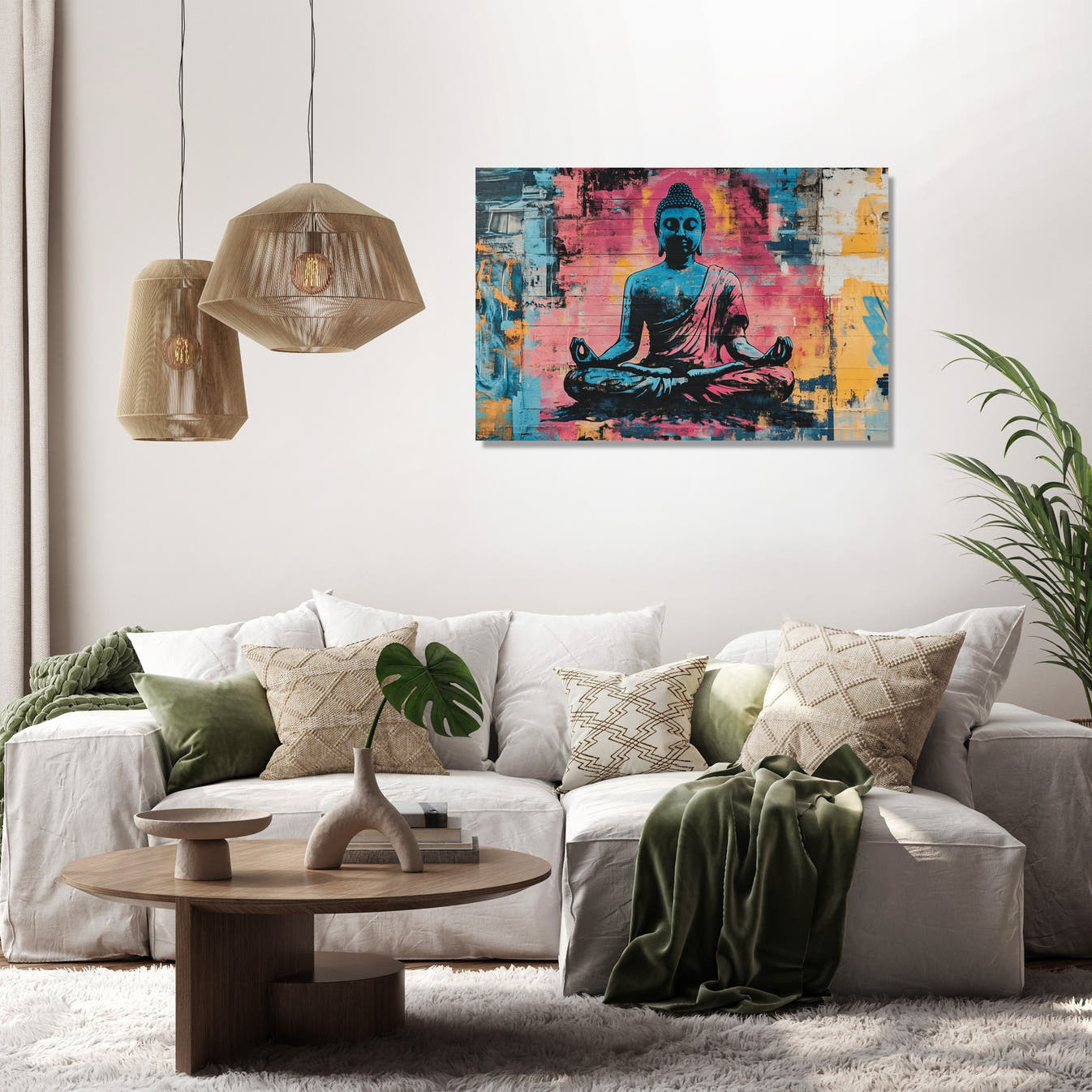 Meditation Graffiti Canvas - Secondary Image 2