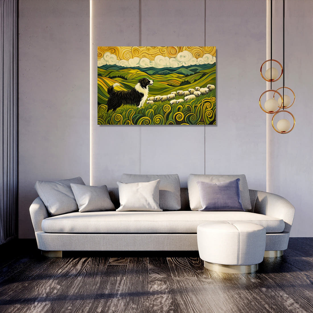 Energetic Border Collie Canvas - Secondary Image