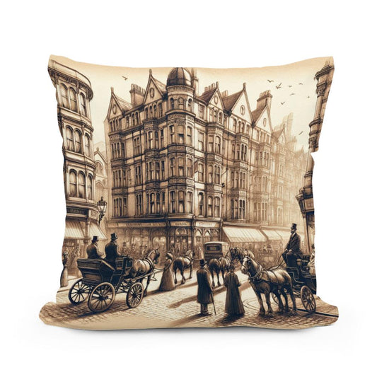 Victorian Brighton Street Cotton Cushion - Main Image