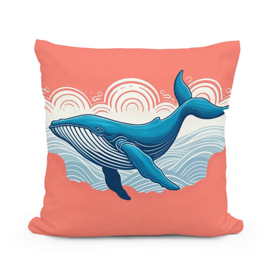 Serene Whale Cotton Pillow - Main Image