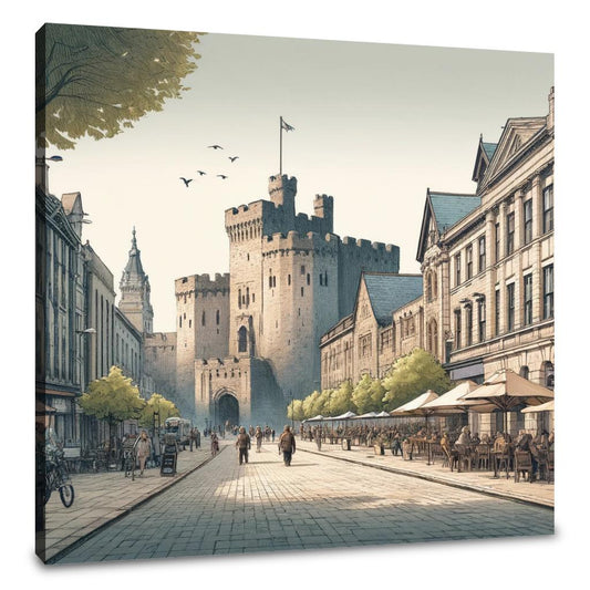 Cardiff Castle Street Canvas - Main Image