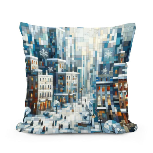 Winter Geometry Cotton Cushion - Main Image