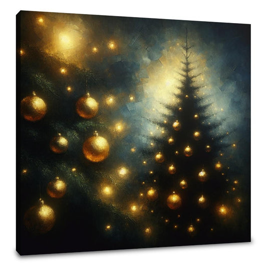 Golden Memory Christmas Tree Canvas - Main Image