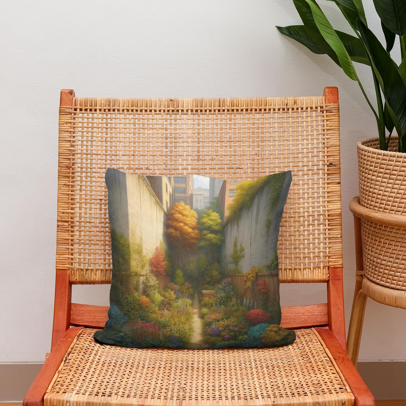 Hidden Autumn Garden Cotton Cushion - Secondary Image 2