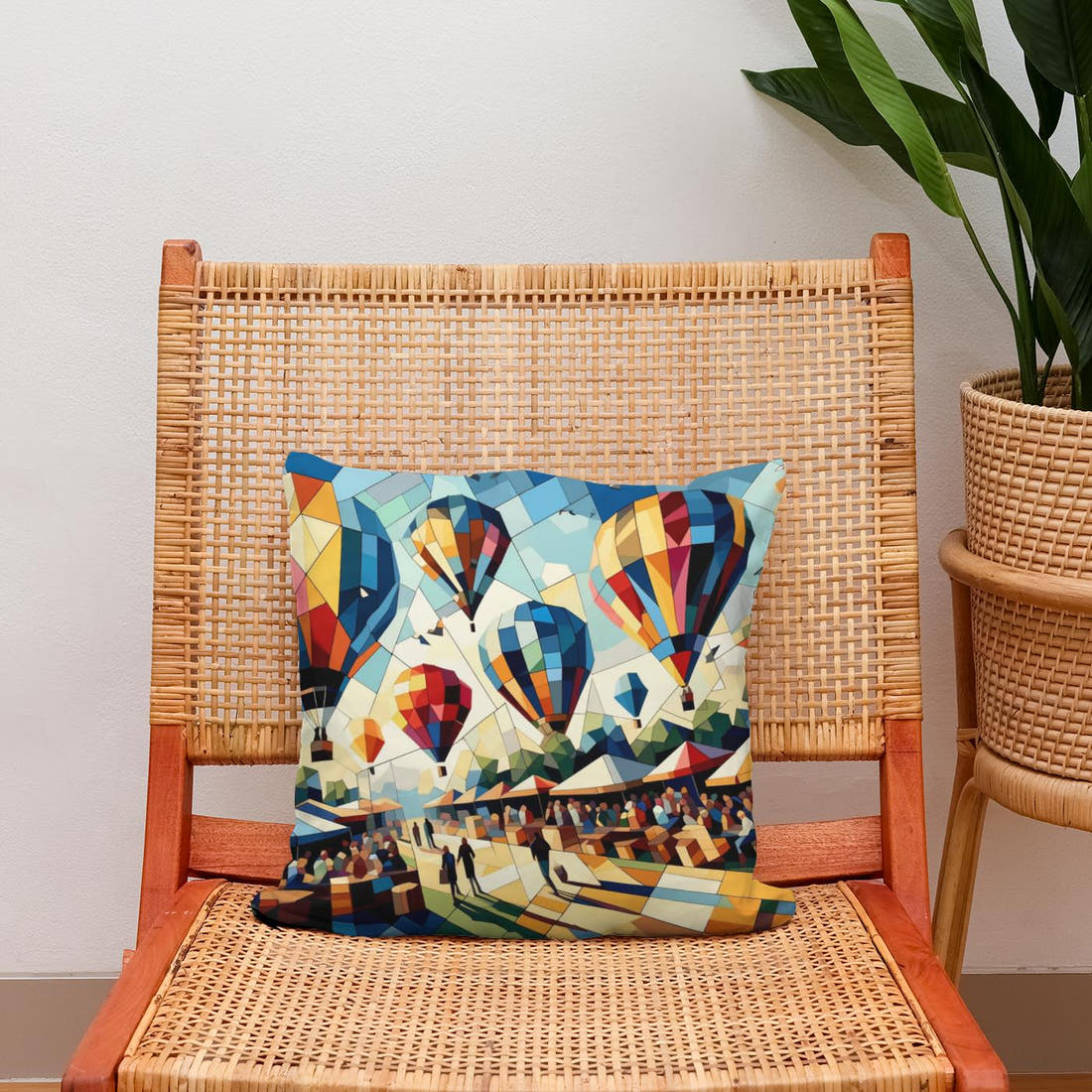Festival of Shapes Cotton Cushion - Secondary Image 2