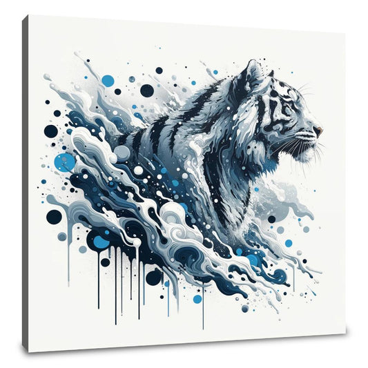 Winter Tiger Abstract Canvas - Main Image