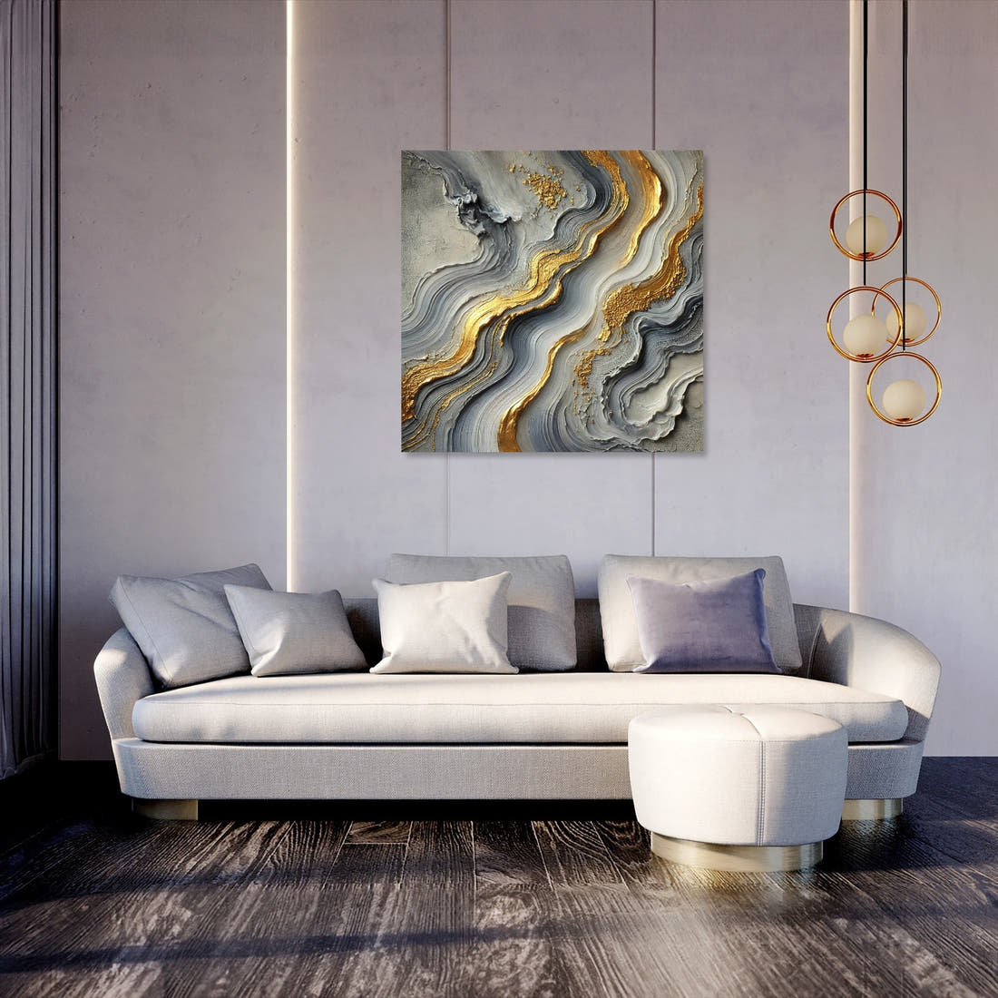 Golden Elegance Flow Canvas - Secondary Image