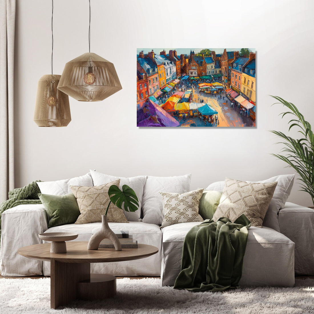 Norwich Market Sunset Canvas - Secondary Image 2