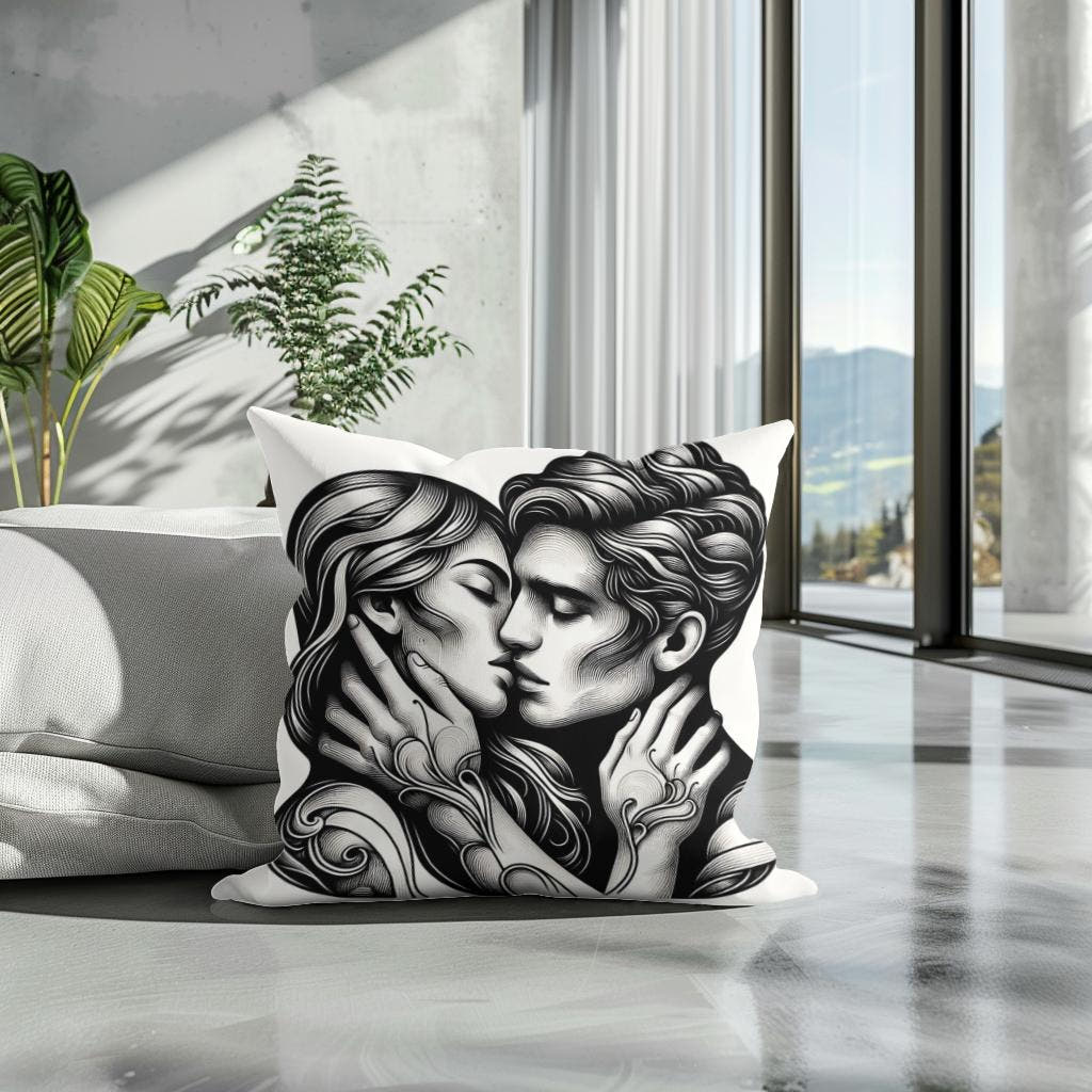Golden Kiss Cotton Pillow - Secondary Image 3