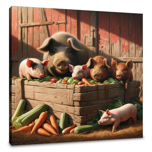 Farmyard Gathering Canvas - Main Image