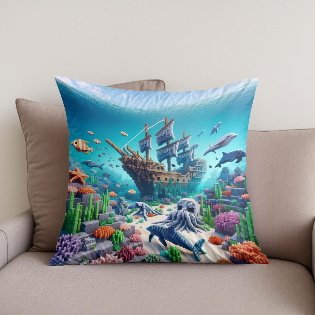 Ocean Depths Cotton Cushion - Secondary Image