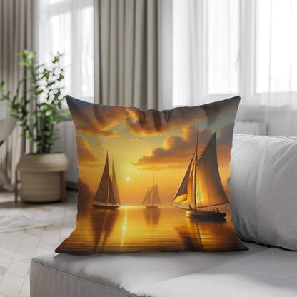 Lakeside Twilight Cotton Cushion - Secondary Image 4