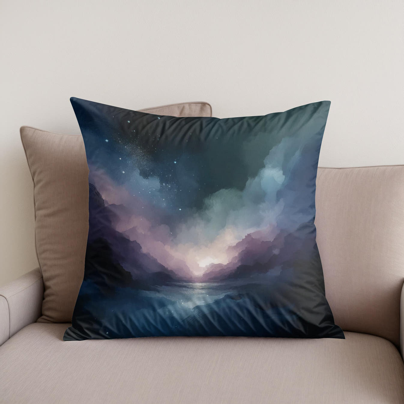 Nocturnal Serenity Cotton Cushion - Secondary Image