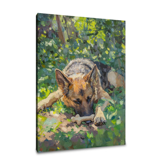 German Shepherd's Garden Canvas - Main Image