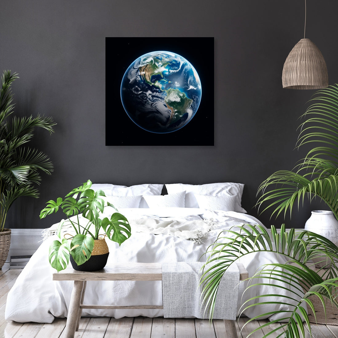 Earth's Nocturnal Elegance Canvas - Secondary Image 6