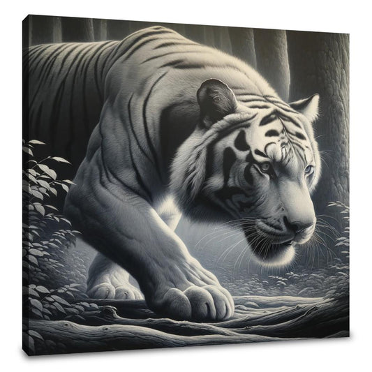 Monochrome Tiger Canvas - Main Image