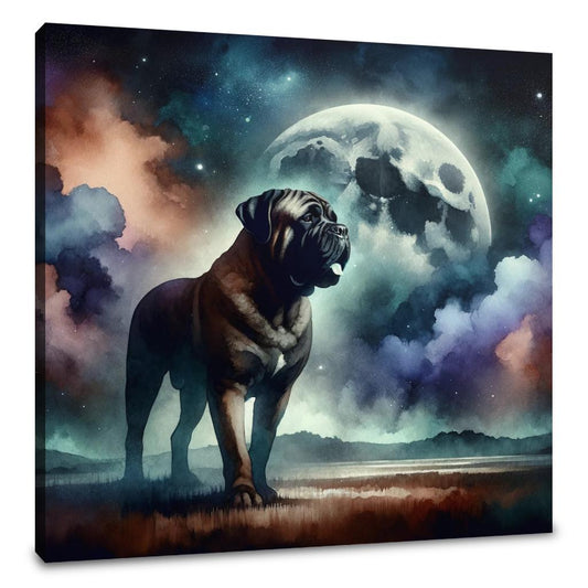 Moonlit Guardian Bullmastiff Canvas - Main Image