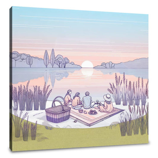 Summer Picnic by the Lake Canvas - Main Image