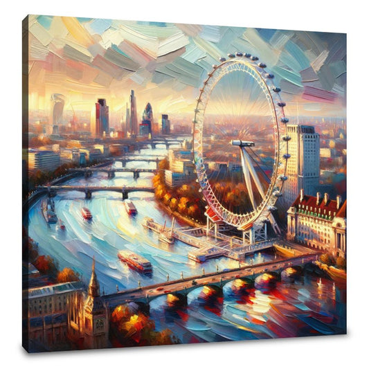 London Eye Impressionist Vista Canvas - Main Image