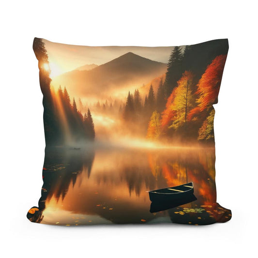 Autumn Dawn Mist Cotton Cushion - Main Image