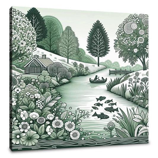 Riverbank Serenity Canvas - Main Image