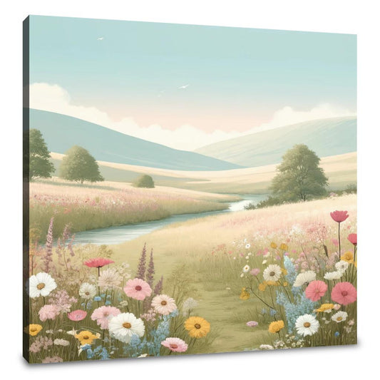 Tranquil Wildflower Meadow Canvas - Main Image