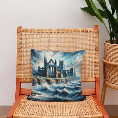 Newcastle Tynemouth Priory Coastal Impressions Cotton Cushion - Secondary Image 2