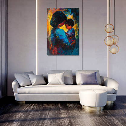 Mother and Child Vibrant Canvas - Secondary Image