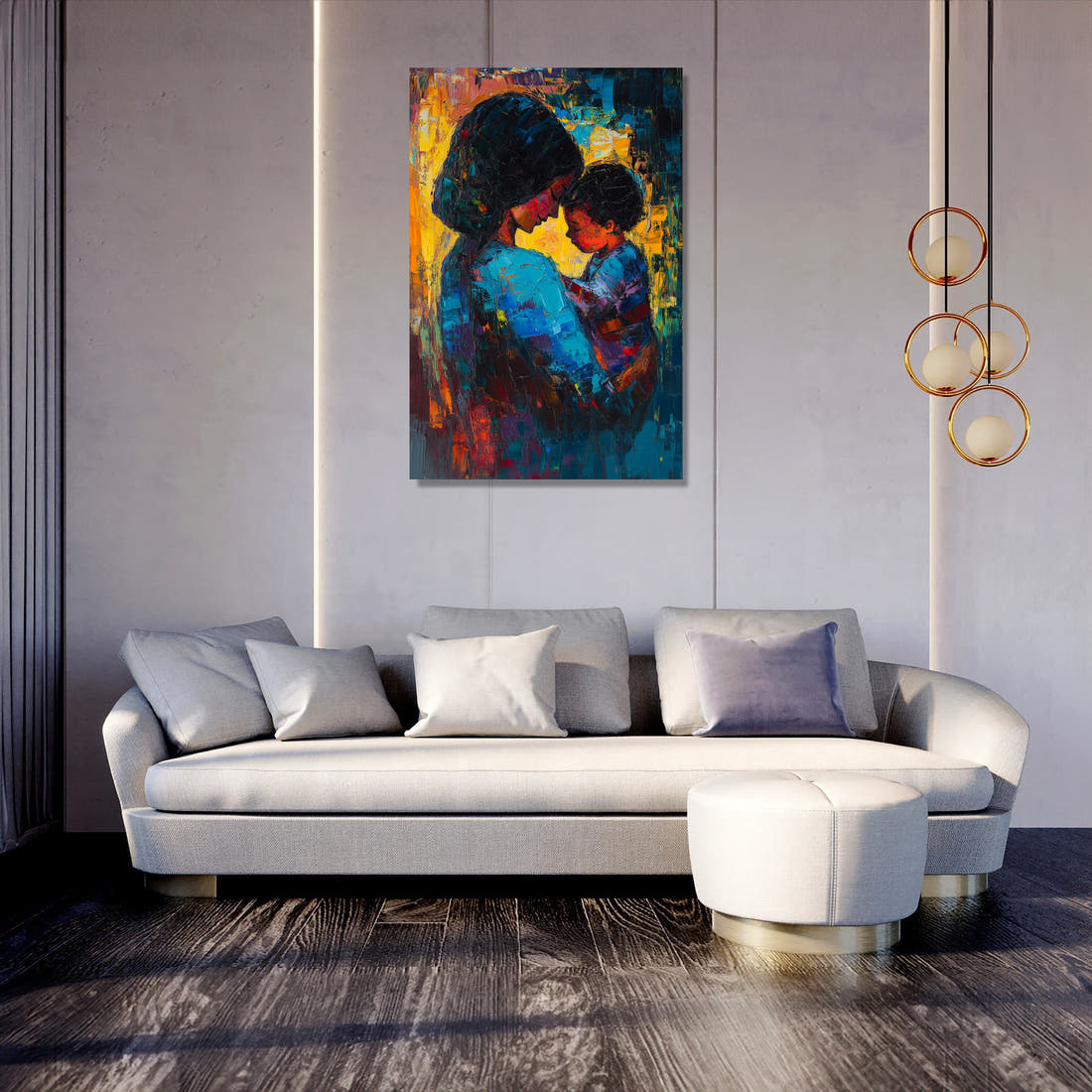 Mother and Child Vibrant Canvas - Secondary Image