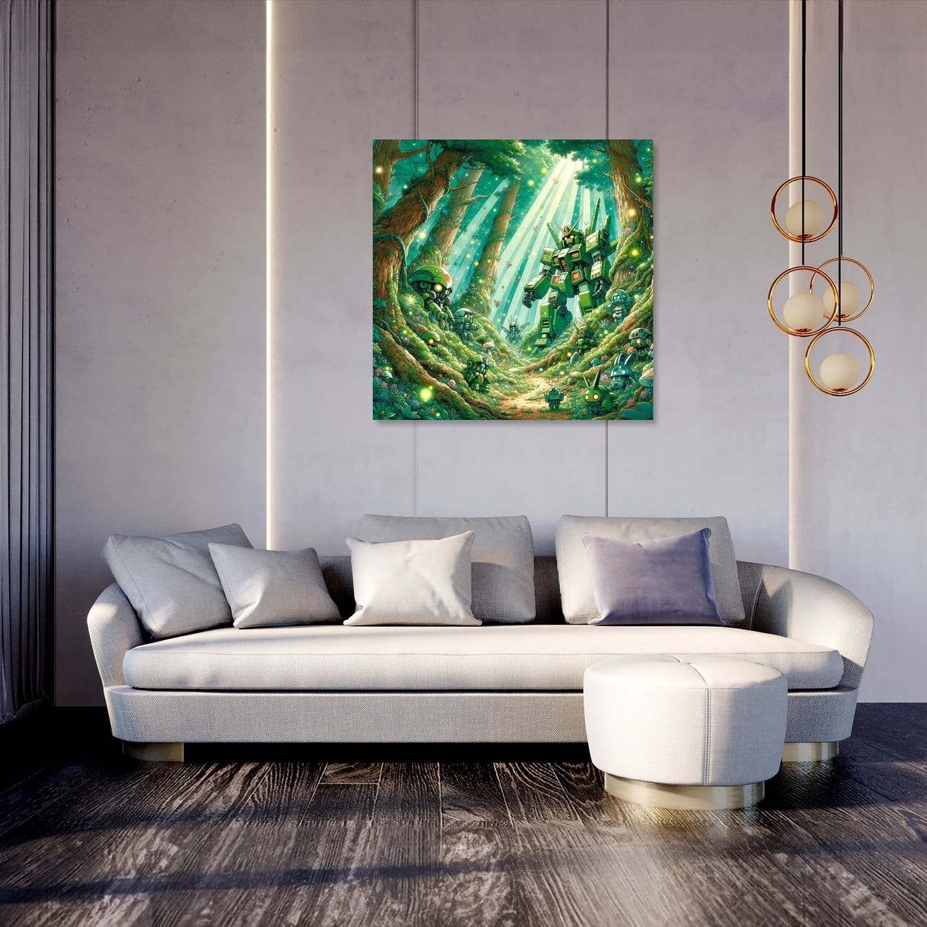 Enchanted Mecha Forest Canvas - Secondary Image