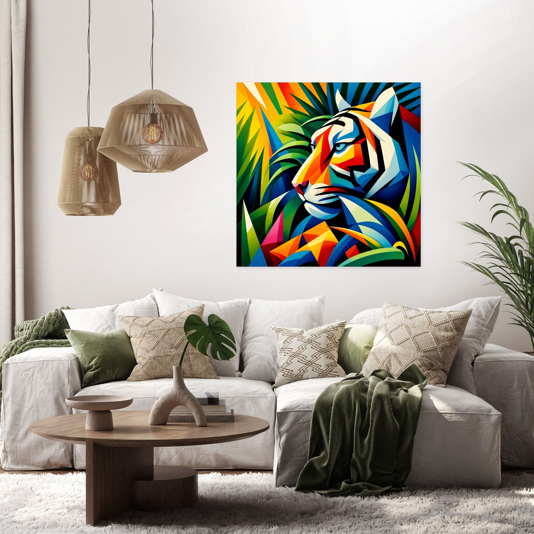 Modern Jungle Tiger Canvas - Secondary Image 2