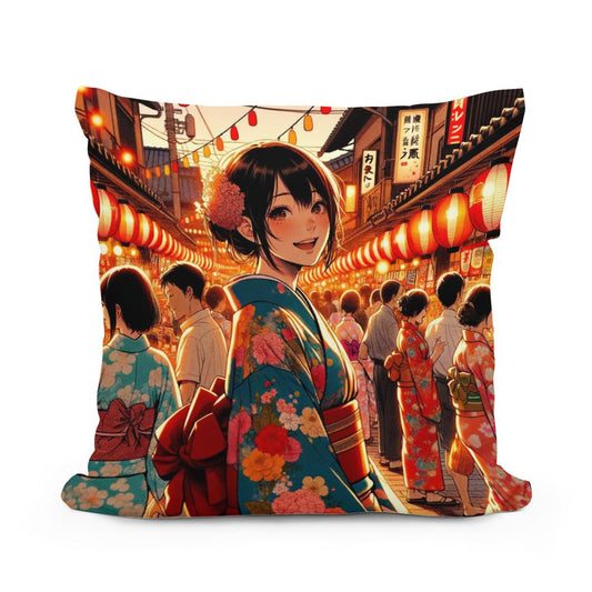 Festive Yukata Joy Cotton Cushion - Main Image