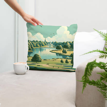 London Hyde Park Minimalist Tranquility Cotton Cushion - Secondary Image 5